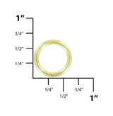 Ohio Travel Bag Rings & Slides 1/2" Shiny Brass, Split Round Ring, Steel, #A-3-BP A-3-BP