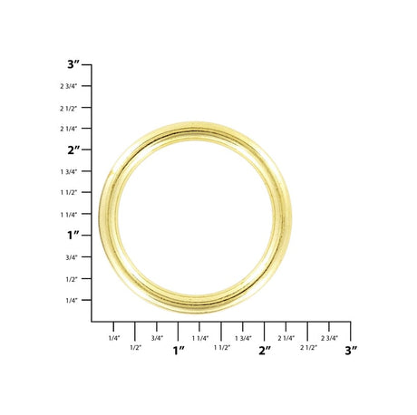 Ohio Travel Bag Rings & Slides 1 3/4" Shiny Brass, Cast Round Ring, Solid Brass, #P-839-1-3-4 P-839-1-3-4
