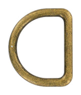 Ohio Travel Bag Rings & Slides 1 7/8" Antique Brass, Cast D-Ring, Zinc Alloy, #D-404-ANTB D-404-ANTB