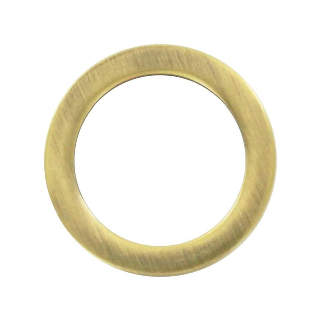 Ohio Travel Bag Rings & Slides 1" Antique Brass, Cast Flat Round Ring, Zinc Alloy, #P-2552-ANTB P-2552-ANTB