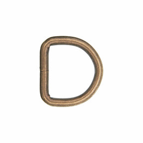 Ohio Travel Bag Rings & Slides 1" Antique Brass, Welded D Ring, Steel, #P-2139-ANTB P-2139-ANTB