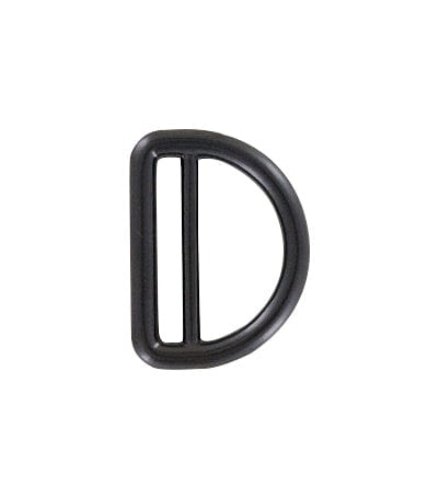 Ohio Travel Bag Rings & Slides 1" Black, Cast Double Loop D-Ring, Zinc Alloy, #C-1438-BLK C-1438-BLK
