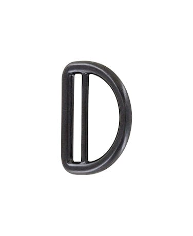 Ohio Travel Bag Rings & Slides 1" Black, Cast Double Loop D-Ring, Zinc Alloy, #C-1438-BLK C-1438-BLK