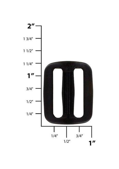 Ohio Travel Bag Rings & Slides 1" Black, Sliplock, Plastic, #SL-1 SL-1