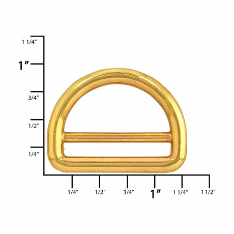 Ohio Travel Bag Rings & Slides 1" Gold, Cast Double Bar D-Ring, Zinc Alloy, #C-1438-GOLD C-1438-GOLD