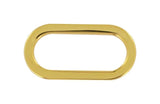 Ohio Travel Bag Rings & Slides 1" Gold, Cast Oval Flat Ring, Zinc Alloy, #P-2554-GOLD P-2554-GOLD