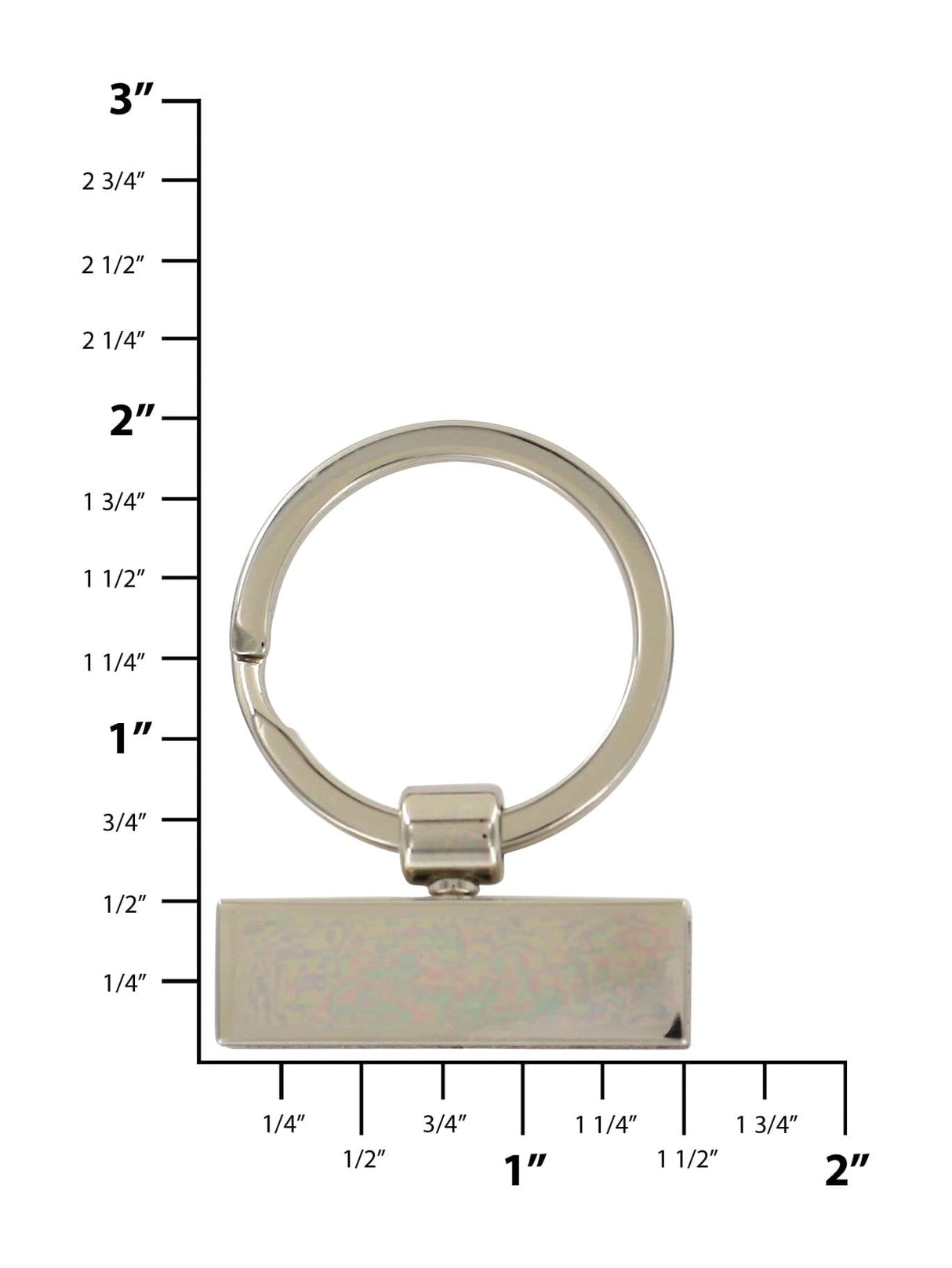 Ohio Travel Bag Rings & Slides 1" Nickel, Cast Key Holder, Steel, #C-1891 C-1891