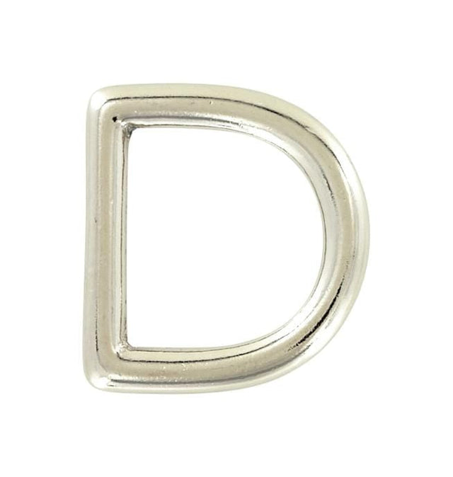 Ohio Travel Bag Rings & Slides 1" Nickel, Solid D Ring, Solid Brass, #P-1338-SBN P-1338-SBN