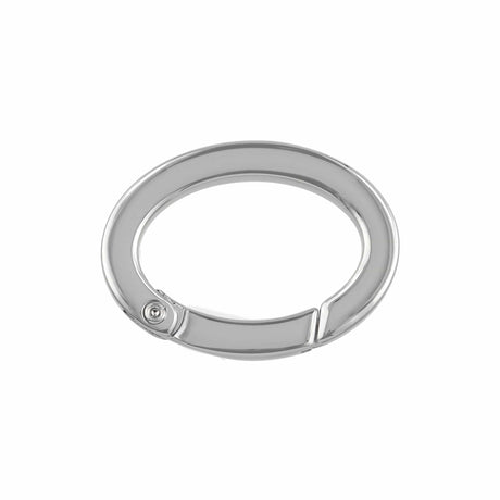 Ohio Travel Bag Rings & Slides 1" Shiny Nickel, Spring Gate Oval Ring, Zinc Alloy, #P-2785-NIC P-2785-NIC