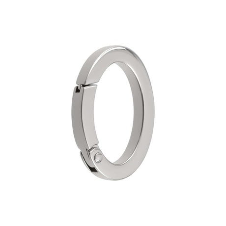 Ohio Travel Bag Rings & Slides 1" Shiny Nickel, Spring Gate Oval Ring, Zinc Alloy, #P-2785-NIC P-2785-NIC