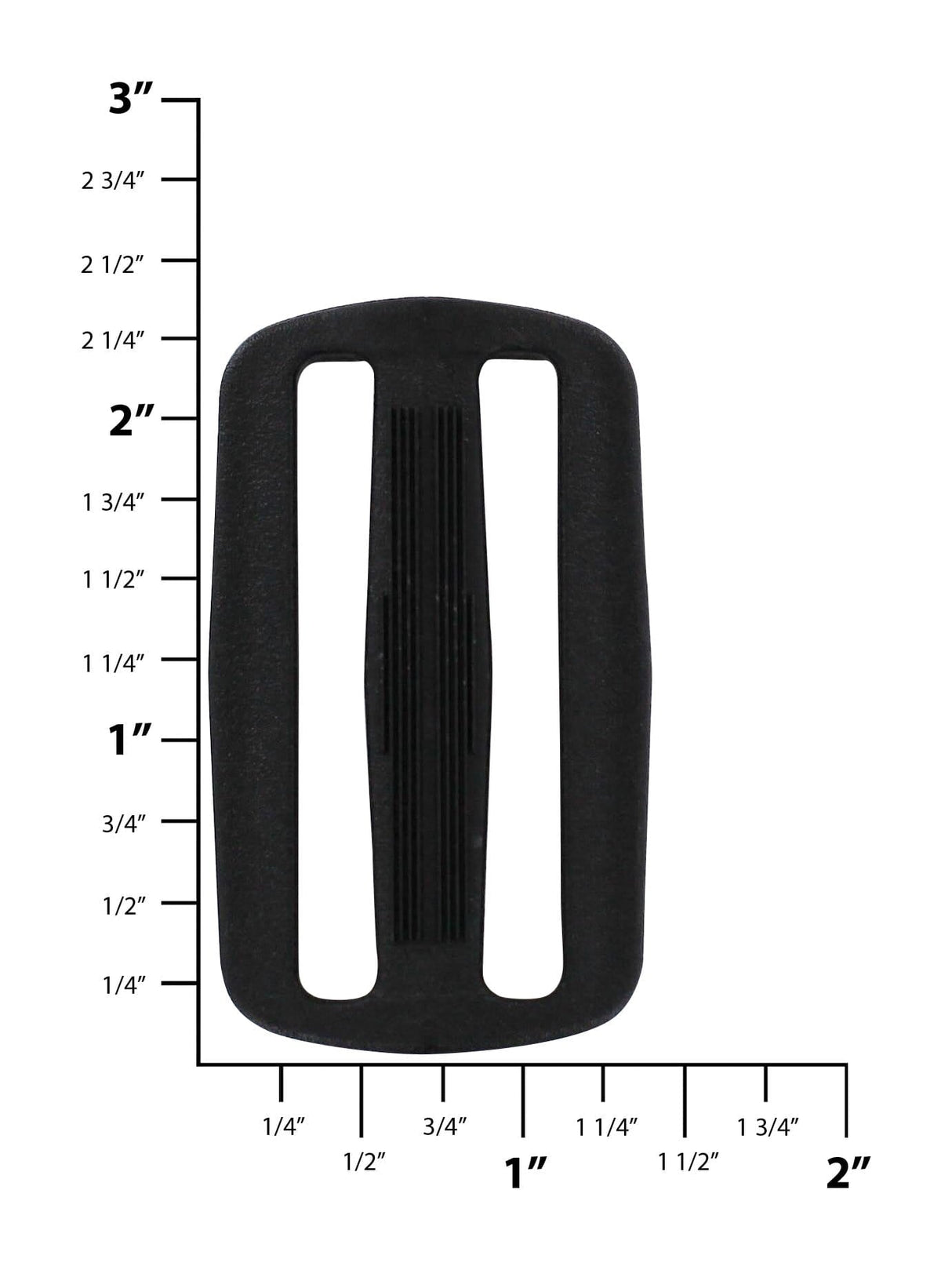 Ohio Travel Bag Rings & Slides 2" Black, Sliplock, Plastic, #SL-2 SL-2