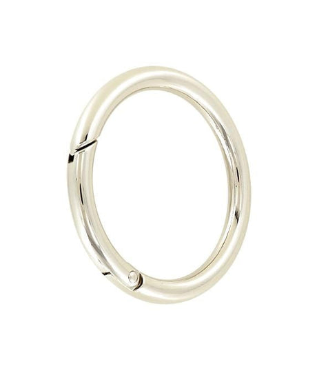 Ohio Travel Bag Rings & Slides 2" Nickel, Spring Gate Round Ring, Zinc Alloy, #P-2732-NIC P-2732-NIC