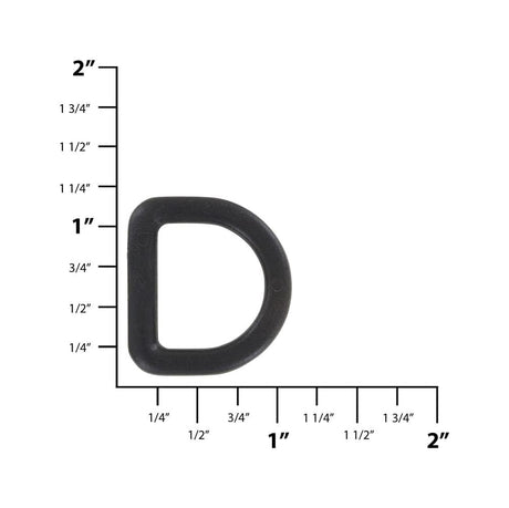 Ohio Travel Bag Rings & Slides 3/4" Black, Solid D Ring, Plastic, #DR-3-4 DR-3-4