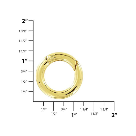 Ohio Travel Bag Rings & Slides 3/4" Gold, Spring Gate Round Ring, Zincc Alloy, #P-2733-GOLD P-2733-GOLD