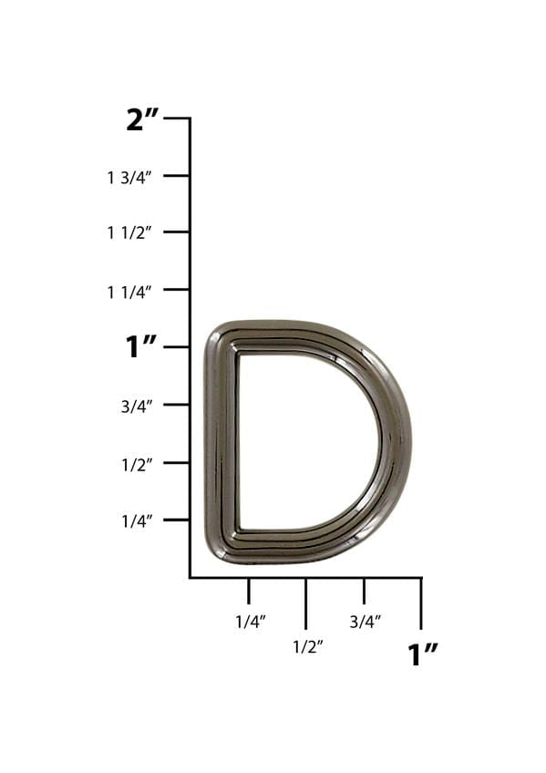 Ohio Travel Bag Rings & Slides 3/4"Gunmetal, Solid D Ring, Zinc Alloy, #P-3151-GUNM P-3151-GUNM