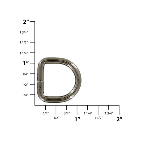 Ohio Travel Bag Rings & Slides 3/4" Gunmetal, Split D Ring, Steel, #P-2930-GUNM P-2930-GUNM