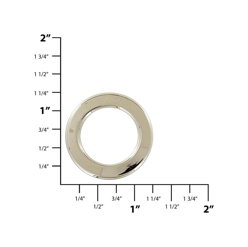 Ohio Travel Bag Rings & Slides 3/4" Nickel, Flat Round Ring, Steel, #P-3163-NP P-3163-NP