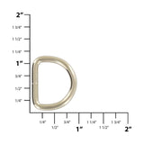 Ohio Travel Bag Rings & Slides 3/4" Nickel, Welded D Ring, Steel, #P-2141 P-2141