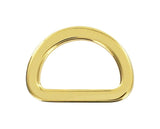Ohio Travel Bag Rings & Slides 3/4" Shiny Gold, Flat Cast D Ring, Zinc Alloy-PK5, #P-2562-GOLD P-2562-GOLD