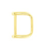 Ohio Travel Bag Rings & Slides 3/4" Shiny Gold, Solid D Ring, Zinc Alloy-PK5, #P-2638-GOLD P-2638-GOLD