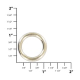 Ohio Travel Bag Rings & Slides 3/4" Shiny Nickel, Welded Round Ring, Zinc Alloy, #P-2328 P-2328