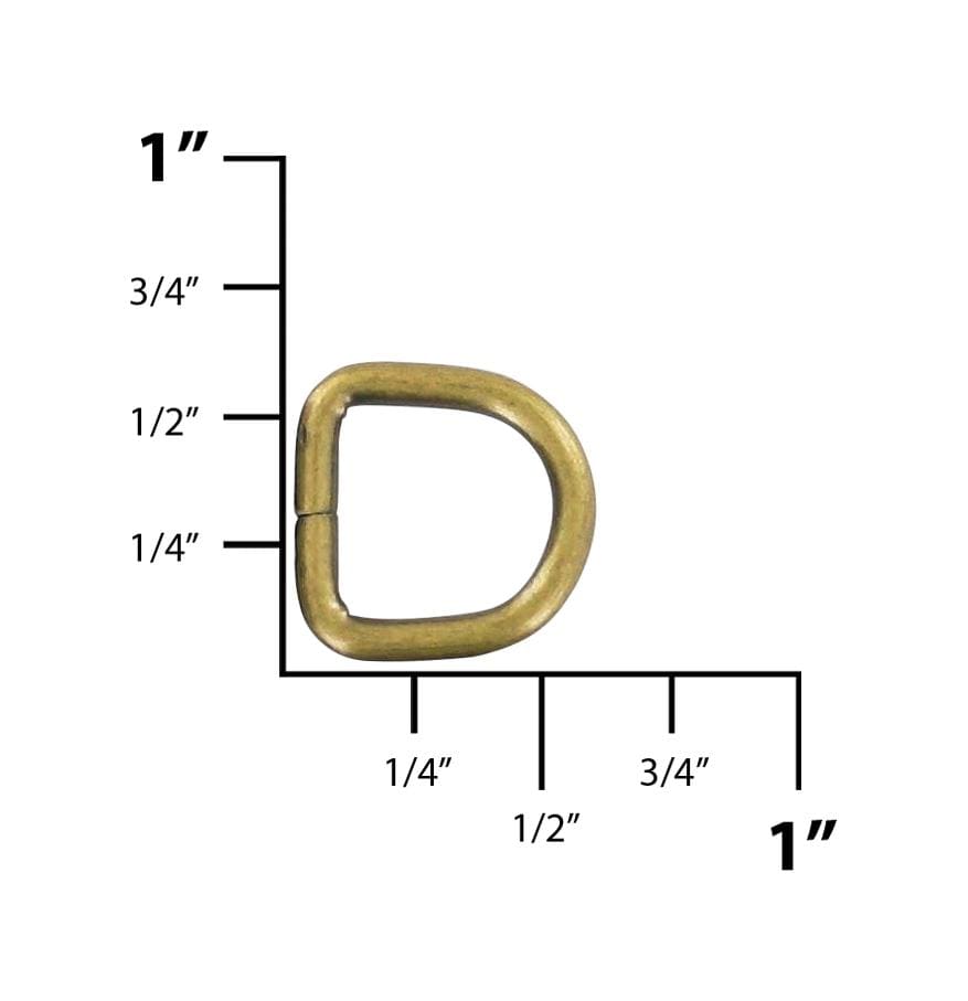 3/8" Antique Brass, Split D Ring, Steel, P2116ANTB
