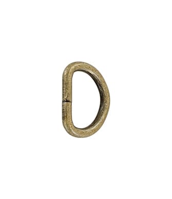 Ohio Travel Bag Rings & Slides 3/8" Antique Brass, Split D Ring, Steel, #P-975-ANTB P-975-ANTB