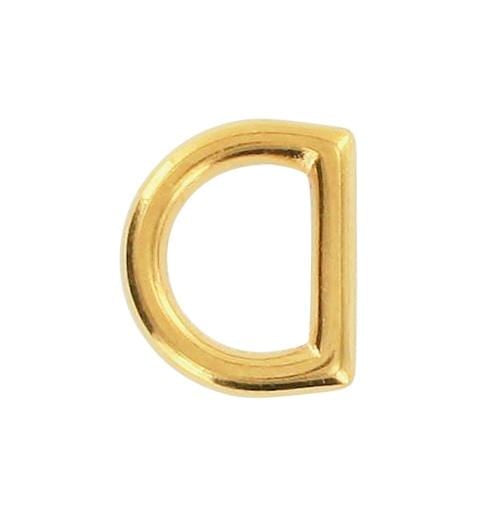 Ohio Travel Bag Rings & Slides 3/8" Gold, Cast D Ring, Zinc Alloy, #P-2340 P-2340