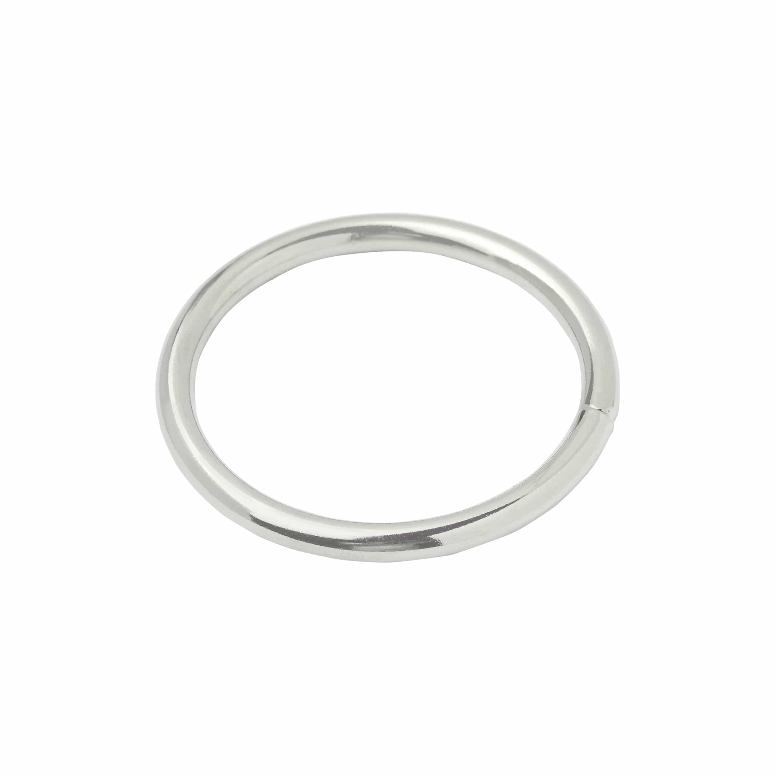 Ohio Travel Bag Rings & Slides 3" Nickel, Welded Round Ring, Steel, #P-2367 P-2367