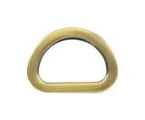 Ohio Travel Bag Rings & Slides 5/8" Antique Brass, Cast Flat D Ring, Zinc Alloy-PK5, #P-2563-ANTB P-2563-ANTB