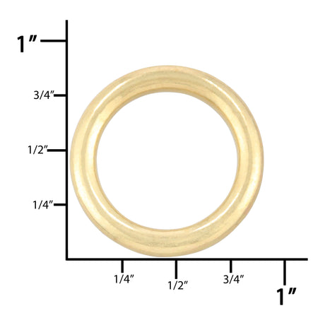 Ohio Travel Bag Rings & Slides 5/8" Brass, Solid Round Ring, Zinc Alloy, #A-231-BP A-231-BP