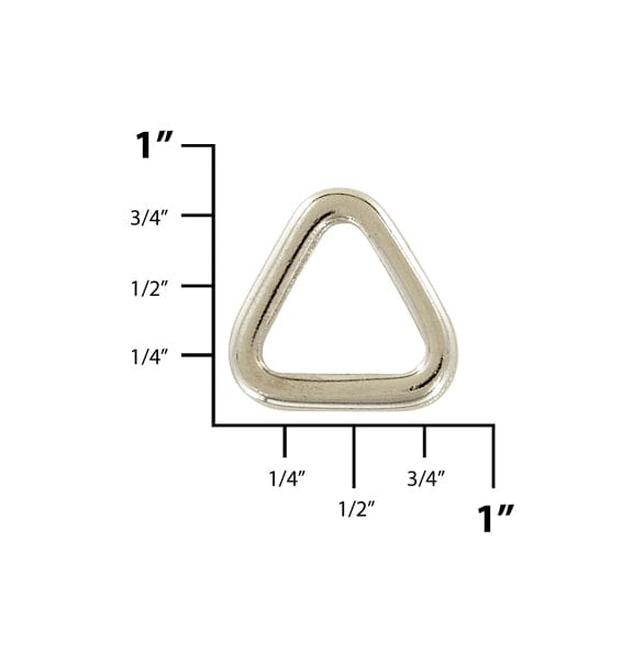 Ohio Travel Bag Rings & Slides 5/8" Nickel, Flat Triangle, Zinc Alloy, #P-3031-NIC P-3031-NIC
