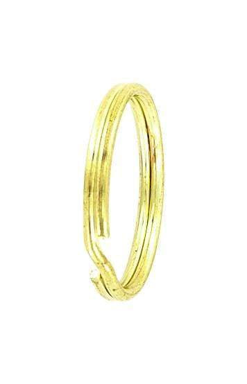 Ohio Travel Bag Rings & Slides 7/8" Brass, Split Key Ring, Steel, #L-199-7-8B L-199-7-8B