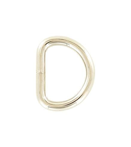 Ohio Travel Bag Rings & Slides 7/8" Nickel, Welded D Ring, Steel, #P-2140 P-2140