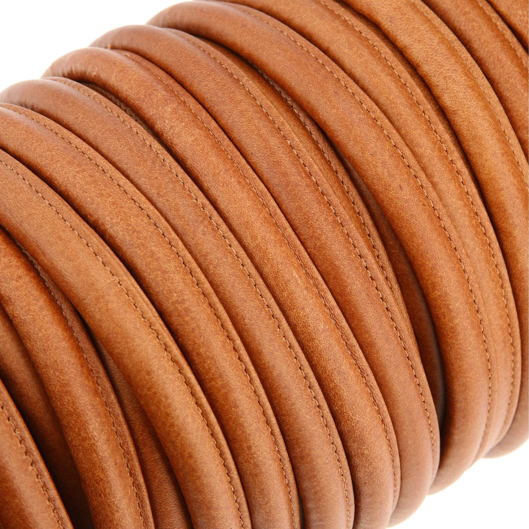 1/2" Medium Brown, Heavy Tubular Strapping, Leather, CALFHTMEDBRO