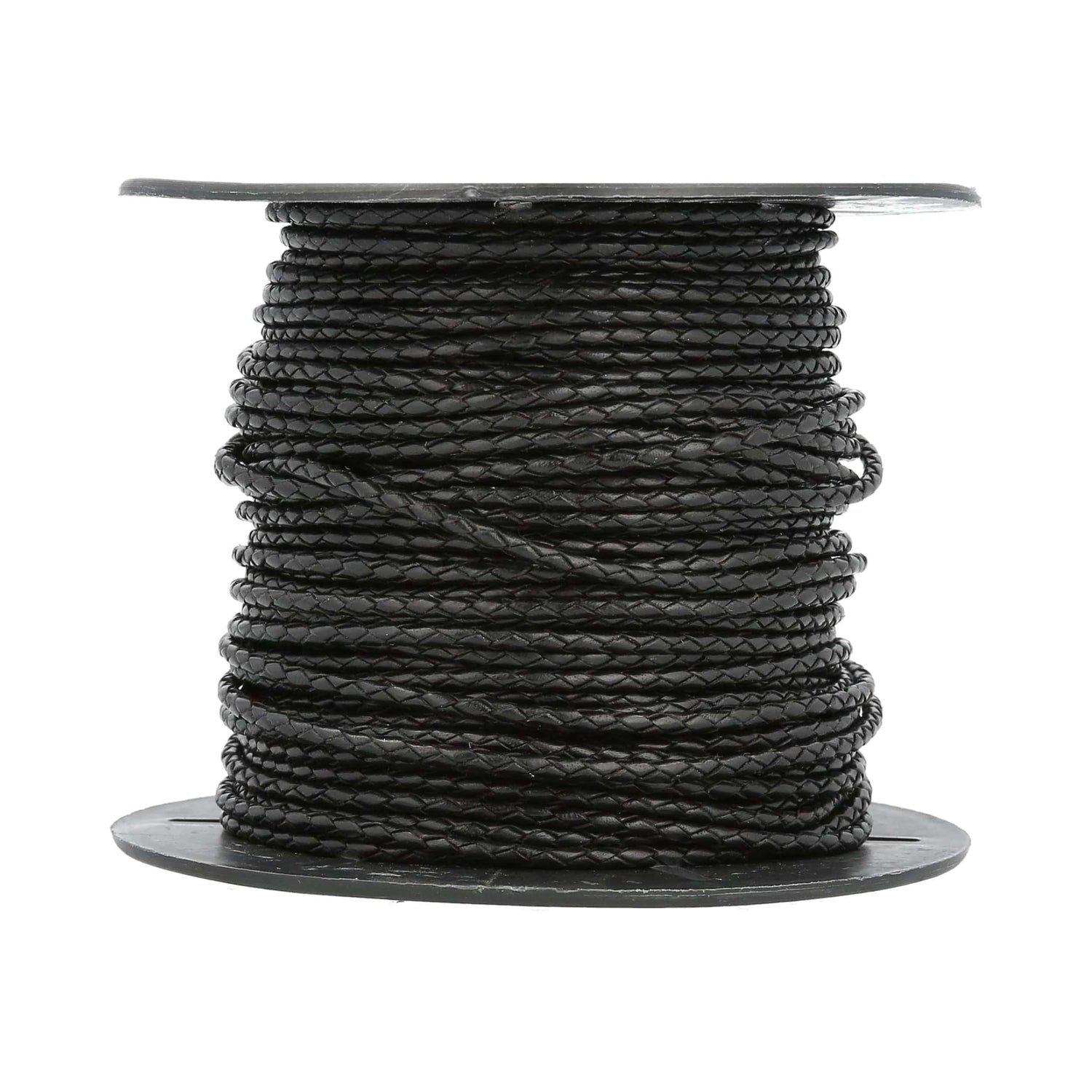 Ohio Travel Bag Strapping 1/8" Black, Braided Bolo Cord, Leather, #M-1632-BLK M-1632-BLK