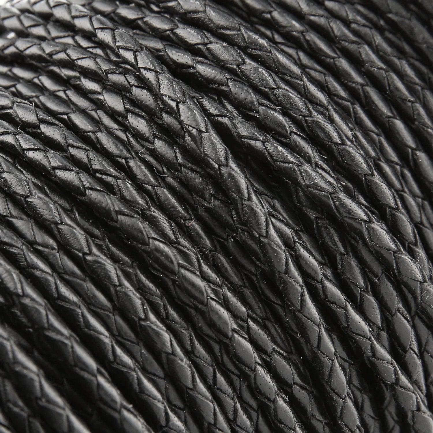 Ohio Travel Bag Strapping 1/8" Black, Braided Bolo Cord, Leather, #M-1632-BLK M-1632-BLK