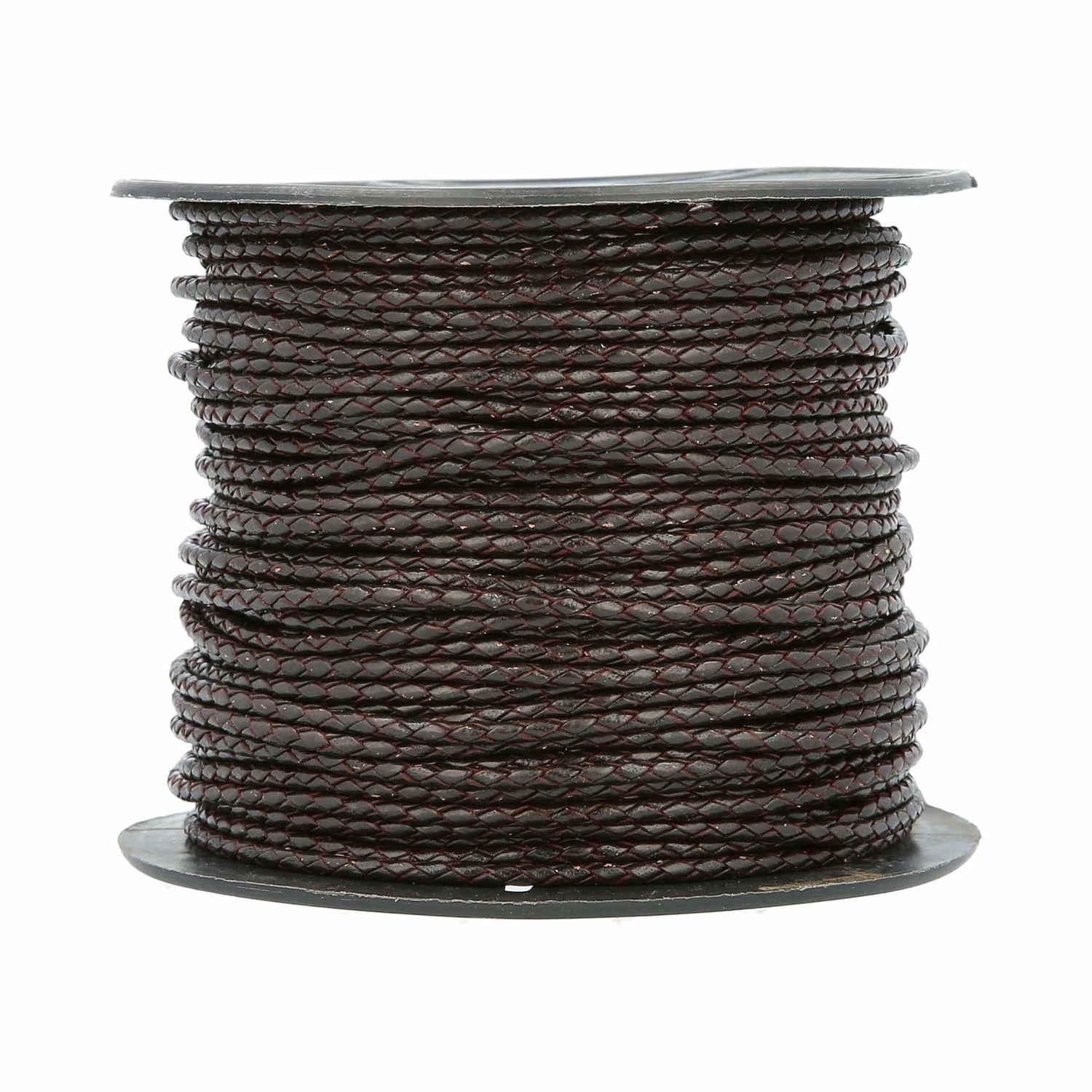 Ohio Travel Bag Strapping 1/8" Dark Brown, Braided Bolo Cord, Leather, #M-1632-DKBRO M-1632-DKBRO