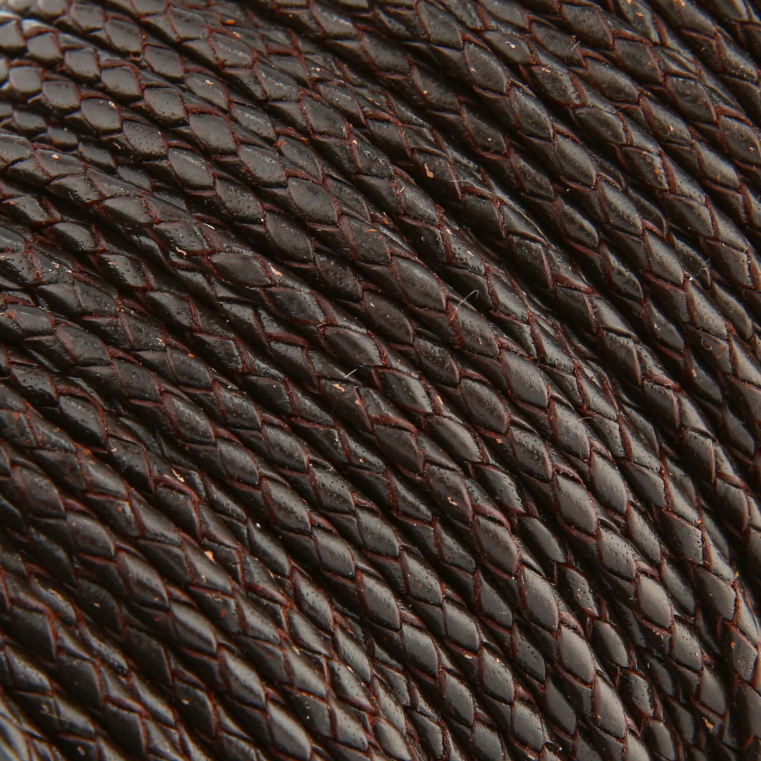 Ohio Travel Bag Strapping 1/8" Dark Brown, Braided Bolo Cord, Leather, #M-1632-DKBRO M-1632-DKBRO
