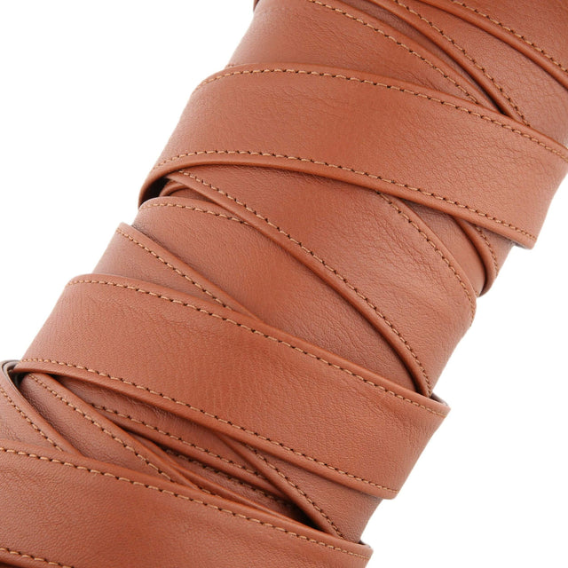 Ohio Travel Bag Strapping 1" Golden Tan, Leather Strapping, Leather, #CALF-1-GTAN CALF-1-GTAN