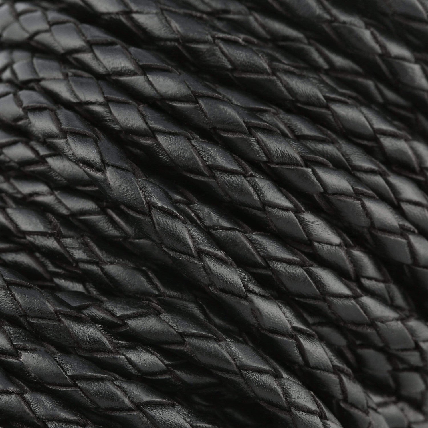 Ohio Travel Bag Strapping 3/16" Black, Braided Bolo Cord, Leather, #M-1633-BLK M-1633-BLK