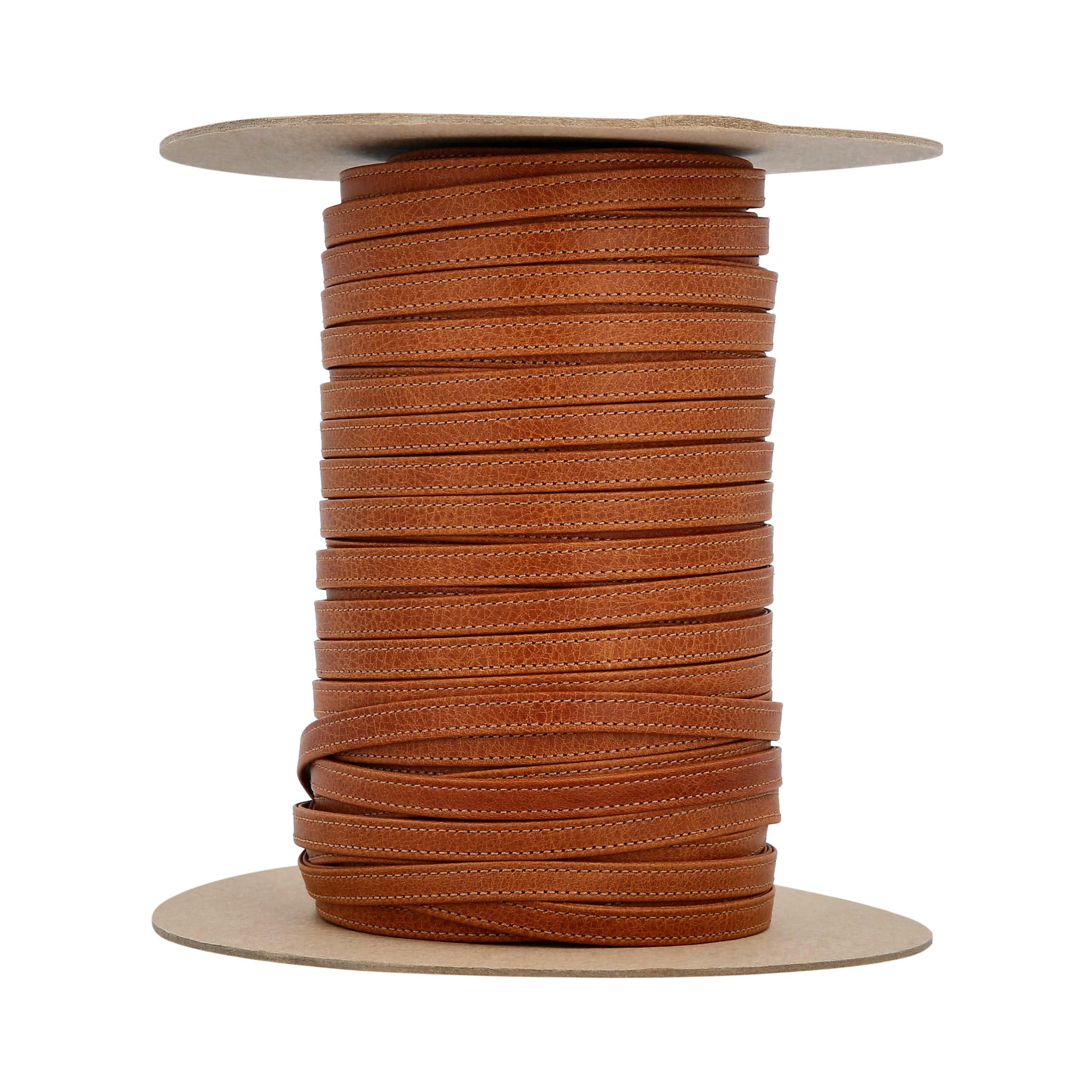 3/8" Medium Brown, Flat Leather Strapping, CALF38MEDBRO