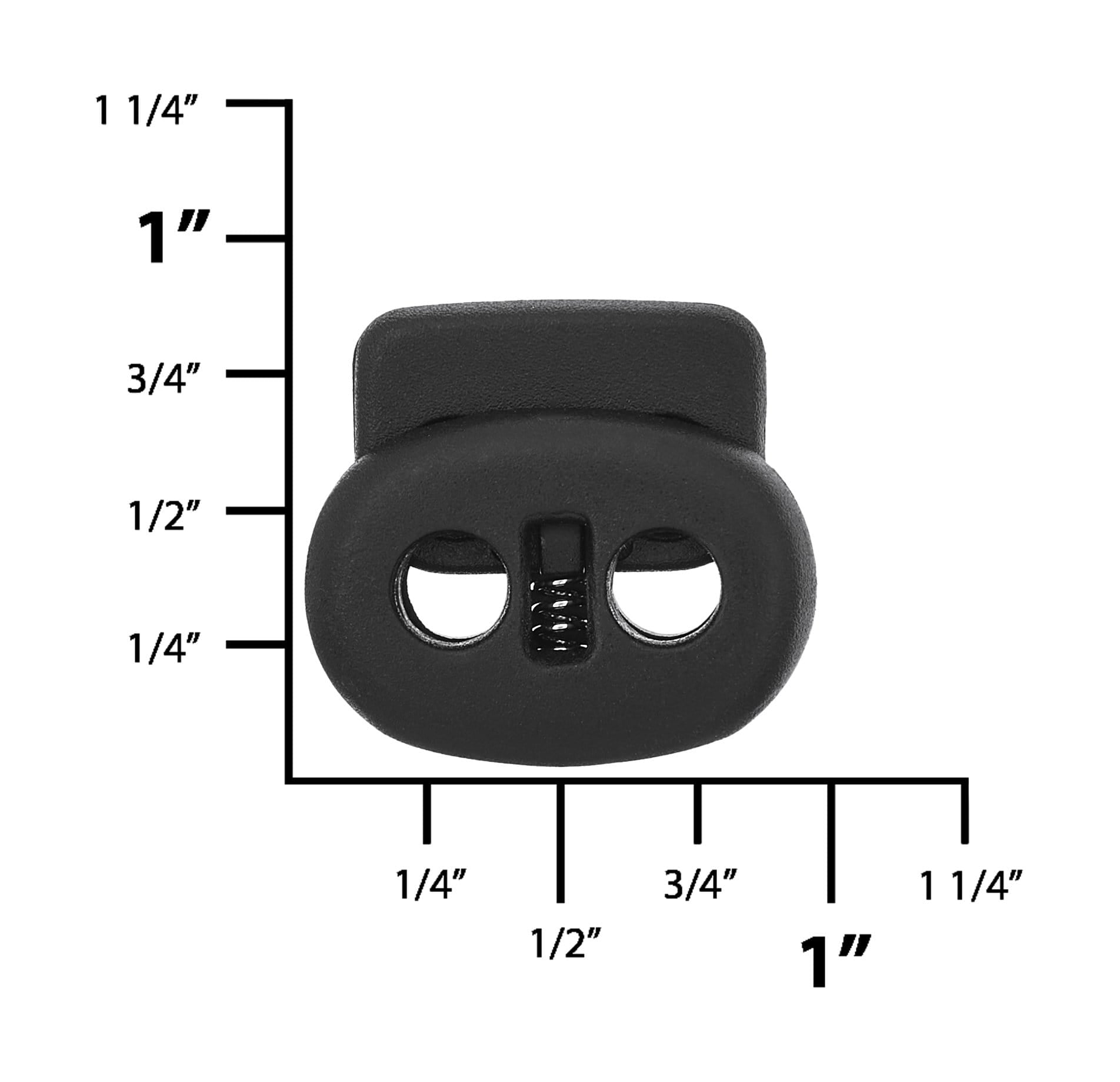 7/8" Black, Double Cord Lock, Plastic, #C-1748