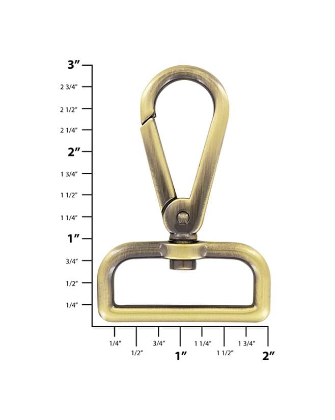 1 1/2 Antique Brass, Lever Swivel Snap Hook, Zinc Alloy, #P-2831-ANTB