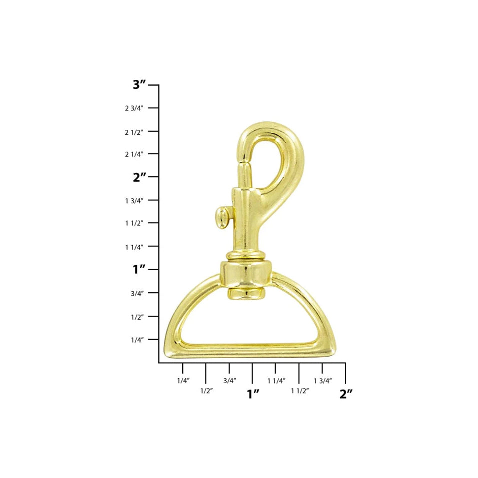 1 1/2" Brass, Bolt Swivel Snap Hook, Zinc Alloy, #P-1753-BP