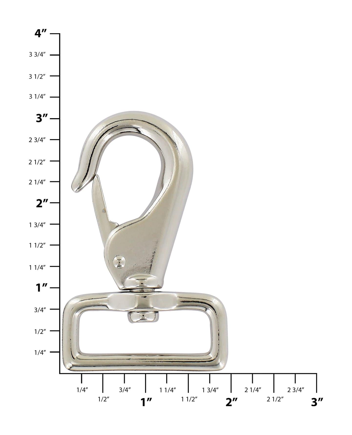 1 1/2" Nickel, Swivel Snap Hook, Zinc Alloy, #P-2902-NIC – Weaver ...