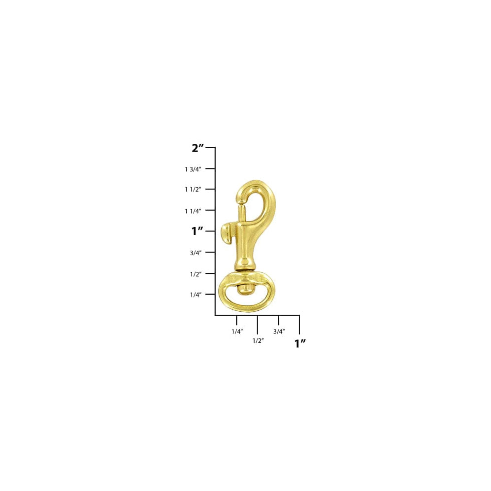 1/2" Brass,  Bolt Swivel Snap Hook, Solid Brass, #P-1923-SB