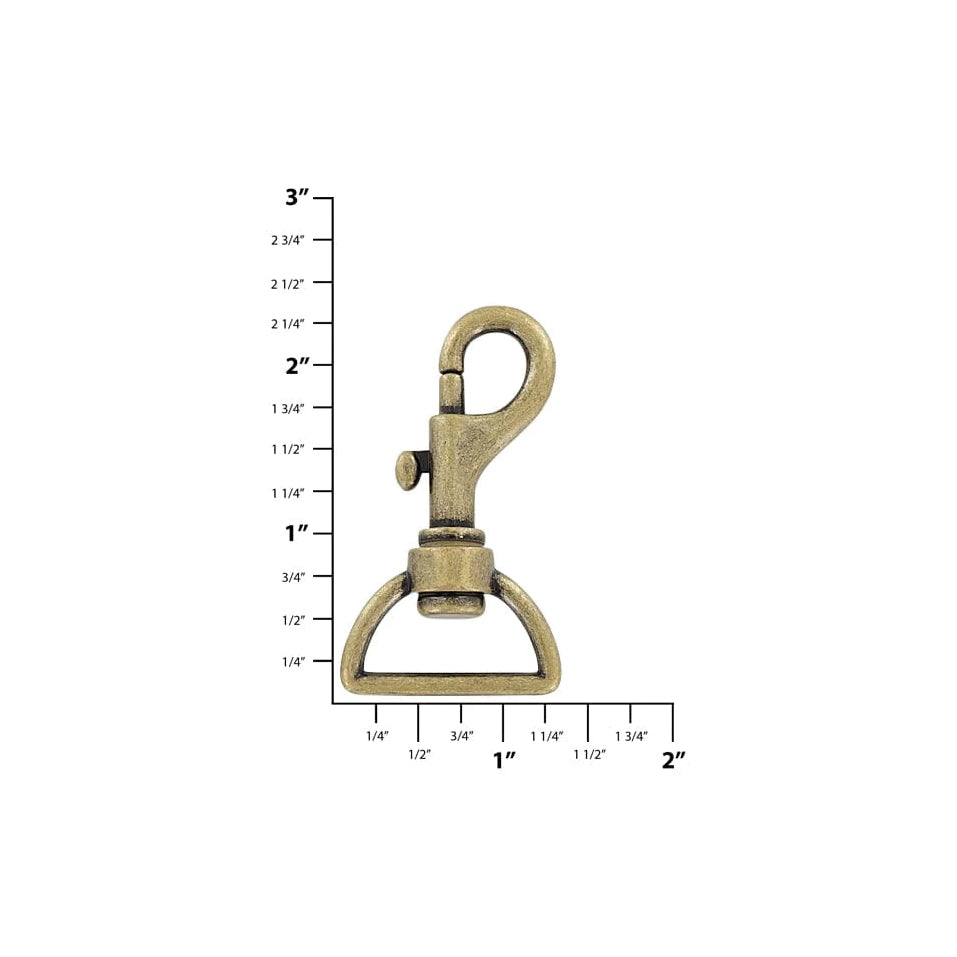 1 Antique Brass, Bolt Swivel Snap Hook, Zinc Alloy, #P-2106-ANTB – Weaver  Leather Supply