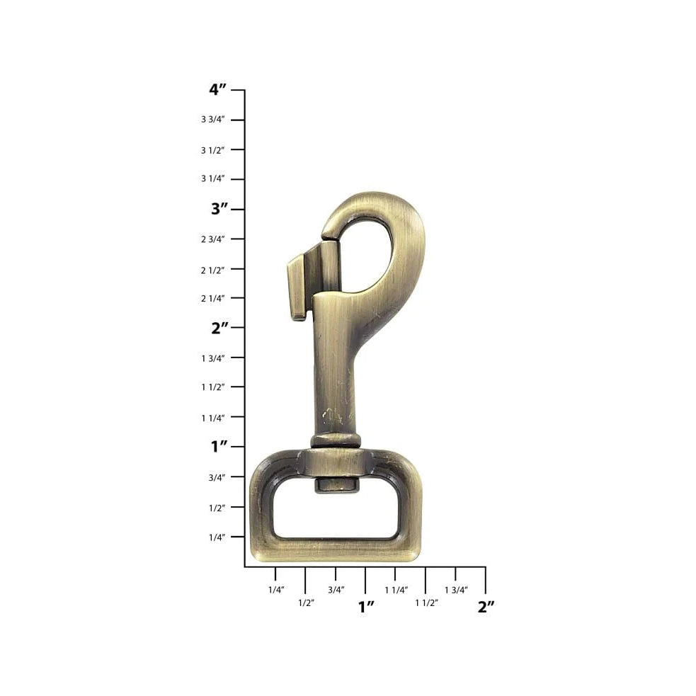 1 Antique Brass, Bolt Swivel Snap Hook, Zinc Alloy, #P-3134-ANTB – Weaver  Leather Supply