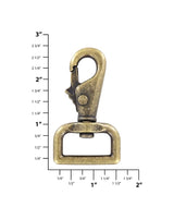 Ohio Travel Bag Swivel Snaps 1" Antique Brass, Lever Swivel Snap Hook, Zinc Alloy - PK4, #P-2070-ANTB P-2070-ANTB